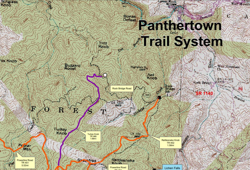 panthertown trail map